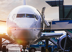 Passenger airplane getting ready for flight Aviation